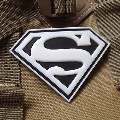#ad SUPER MAN SUPER HERO BADGE USA ARMY TACTICAL HOOK 3D PVC PATCH