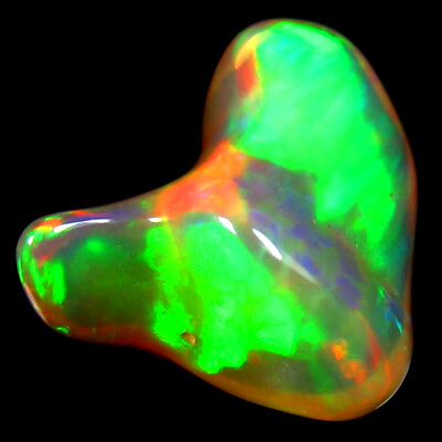 #ad 4.63 ct Fancy 15 x 9 mm Unheated Untreated Ethiopia Rainbow Opal Gemstone