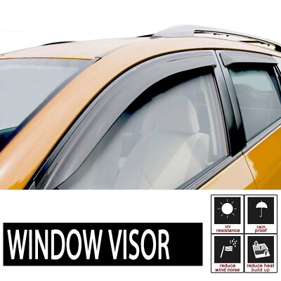 #ad 4pcs Sun Rain Guard Vent Shade Window Visor For 09 18 Dodge Ram 1500 Quad Cab