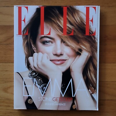 #ad Elle Magazine EMMA STONE Jennifer Lawrence September 2018 Fashion Glamour Style
