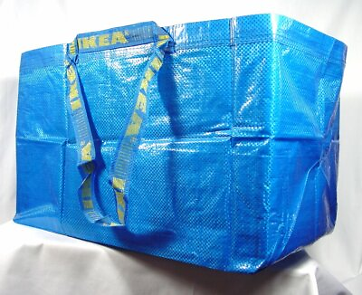 IKEA LARGE BLUE BAG Shopping Grocery Laundry Storage Tote Bags Strong FRAKTA $5.95