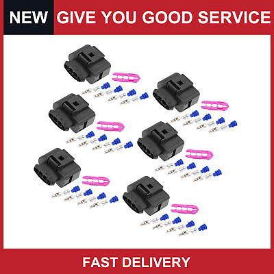 #ad Pack of 6 for VW for Audi 4 Pin Ignition Coil Coilpack Connector