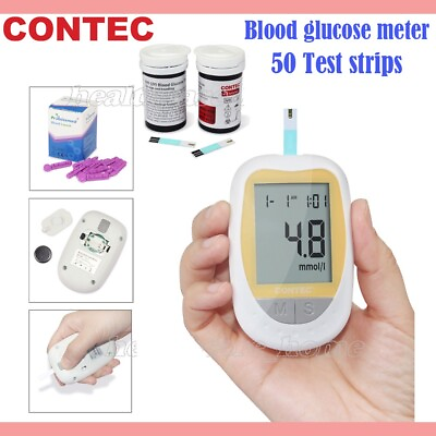 #ad Blood Glucose Meter Glucometer 50 Test Strips Lancets Sugar Monitor for Diabetes