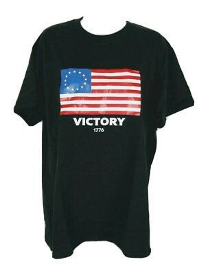 #ad Betsy Ross XL Unisex Flag American Victory 1776 Black T shirt