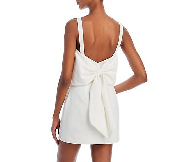 #ad Aqua Womens Bow Back Mini Dress White Size Medium