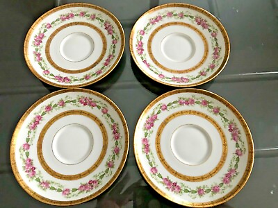 #ad Limoges France C. Ahrenfeld amp; C Hand Painted 5” Saucer 4 pieces