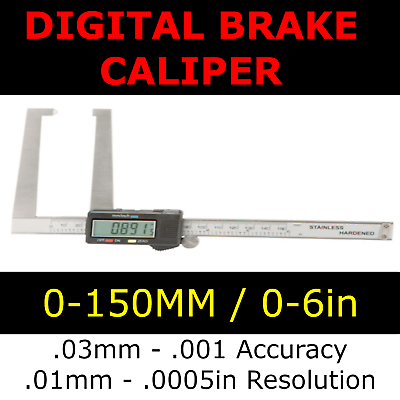 #ad Digital Disc Brake Rotor Caliper Measuring Gauge Gage Thickness Micrometer 150mm