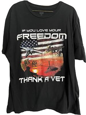 #ad T shirt XL quot;If you Love Your Freedom Thank a Vetquot; Graphic Pullover Made USA