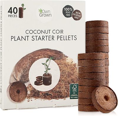 #ad Coco Coir Seed Starter Pellets 40 Coconut Coir Plugs for Growing Plants