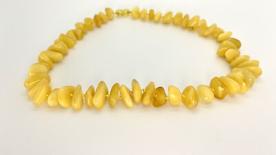 #ad Natural Amber Necklace 20 Inches Choker Gift Color Are White Yellow Lemon Clear