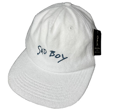 #ad Sad Boy Terry Hat cap White Snap Back New With Tags