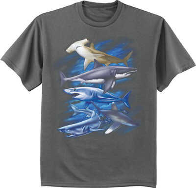 #ad Shark T shirt Mens Graphic Tee Ocean Marine Life Sharks