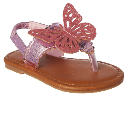 #ad OLIVIA MILLER Toddler Girls Glitter Butterfly SANDALS 2 Colors 5M 10M NWOB