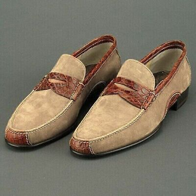 #ad New Handmade Genuine Suede Leather Camel Brown Moccasin Loafer Shoes For Men
