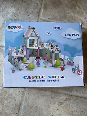 #ad *NEW* 196 Piece 3D Princess Castle Villa Doll House Building Toy Set