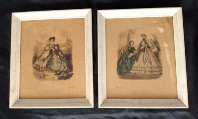 #ad HAUNTED MCM Framed Pair of French Fashion LA MODE ILLUSTREE 13 x 15quot;
