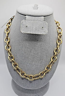 #ad Julio Designs Gold Tone Chain Necklace 18in Chagal Chunky cable chain 14k plated