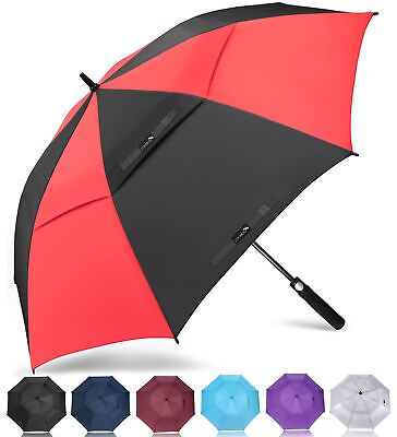 #ad ZOMAKE Large Golf Umbrella 62 Inch Double Canopy Vented Golf Umbrellas for ...