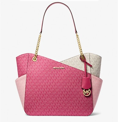#ad Michael Kors Jet Set Large Logo Shoulder Bag. Brand New Pretty in Pink Handbag