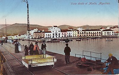 #ad Spain Algeciras Vista desde el Muelle old unused postcard