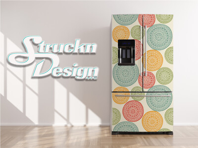 #ad Modern Spot Colorful Designs Fridge Freezer Wrap Side Door Vinyl Decal
