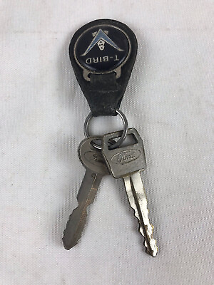 #ad Vintage Set of Automotive Keys T Bird Keychain with 2 Ford Keys
