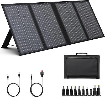 #ad 60W Portable Solar Panels Foldable Panel Charger for 60W Black