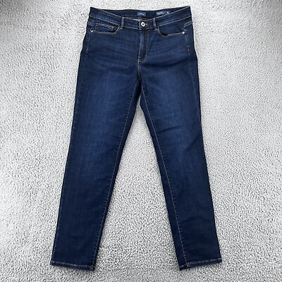 #ad J Jill Denim Jeans Womens Boyfriend Straight Leg Ankle Size 10 Dark Wash Stretch