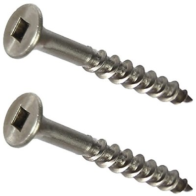 #ad #14 Stainless Steel Deck Screws Square Drive Wood Composite Decking All Sizes