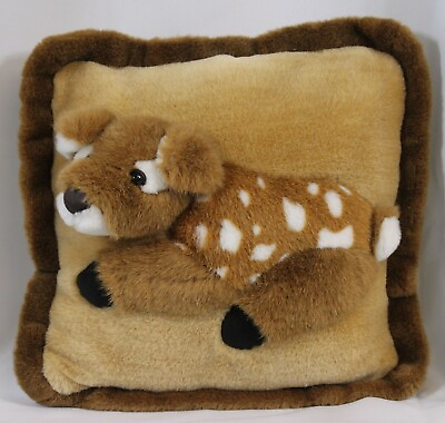 #ad Jaag Plush Pillow Stuff Animal Deer Fawn 3D Dimensional Huggable 12x12 Pristine