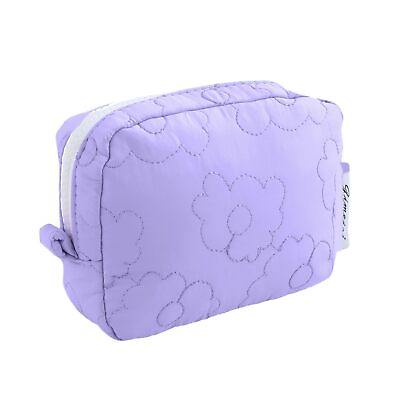 #ad Quilted Soft Floral Makeup Bag for WomenCosmetic Bag Small Flower Makeup Bag