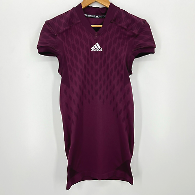 #ad Adidas Compression Football Shirt Men#x27;s L Purple Activewear V Neck Logo