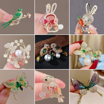 #ad Butterfly Bird Colorful Crystal Brooch Pin Women Costume Jewellery Xams Gift New