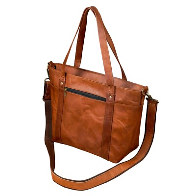 #ad Genuine Leather Women Tote Shoulder Bag Top Handle Travel Ladies Purses Handbag