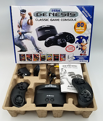 #ad Sega Genesis Classic Mini Game Console w 80 Built In Games