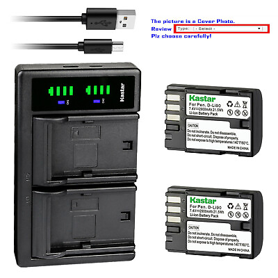 #ad Kastar Battery LTD2 USB Charger for Pentax D Li90 amp; Pentax K 3 Mark III Camera