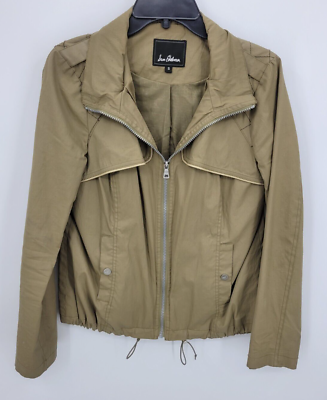 #ad Sam Edelman Jacket Womens Small Brown Full Zip Collared Bomber Pockets Coat