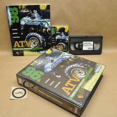 #ad 1998 Yamaha ATV Factory Dealer Sales Men Workshop Guide Work Book VHS Tape Kit