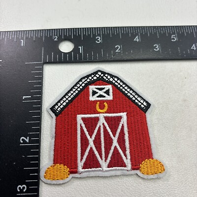 #ad Iconic RED BARN Farmer Patch Livestock Horse Cow Farm 00PM