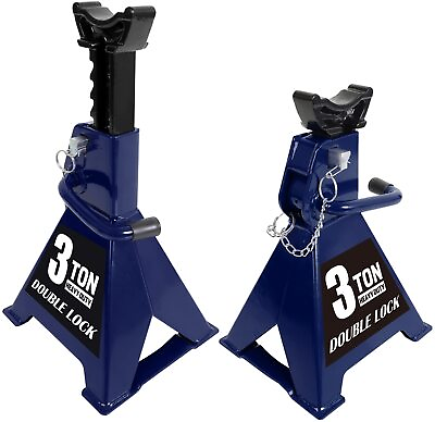 #ad TCE Torin Steel Heavy Duty Jack Stands 3 Ton 6000 lb Blue 1 Pair 2 Pack