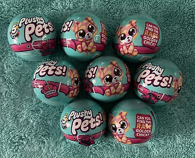 #ad Lot 8 NEW 5 Surprise Plushy Pets Series 1 Mystery Capsule By ZURU