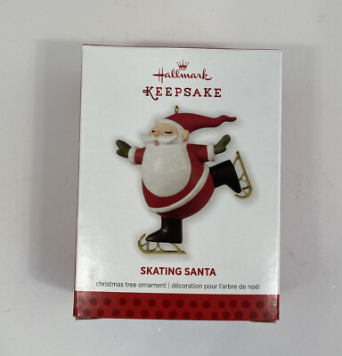 #ad Hallmark Ornament Skating Santa 2013