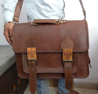 Genuine Satchel Shoulder Messenger Bag Leather Men Laptop Briefcase JMB TM $56.00