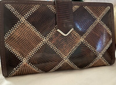 #ad New Genuine Natural Python Snake Leather Back skin Women Tri fold Clutch Wallet