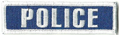 #ad Hook Fastener Compatible Patch PD Cop Police Blue 3.75x1quot;