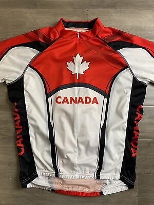 #ad Primal Cycling Jersey 3 4 Zip Canada Theme Short Sleeve Polyester Men large