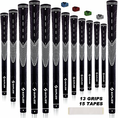 #ad Golf Grips 13PCS with 15 Tapes Anti Slip Rubber Club Grips Standard amp; Midsize