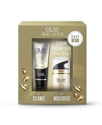 #ad Olay Total Effects 2 Piece Set Glowing Radiant Skin 2 Steps NEW