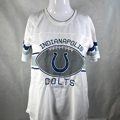 #ad Indianapolis Colts Jersey Women#x27;s Medium White Blue Gray New NFL Team Apparel
