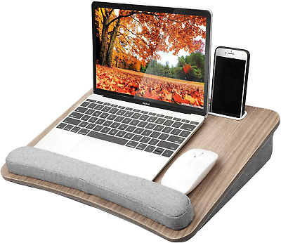 #ad HUANUO Lap Laptop Desk Portable Lap Desk with Pillow Cushion Fits up to 15.6